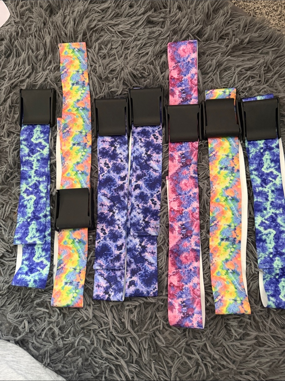 Tie-Dye Elastic Stretch Belt Set - Multi Color